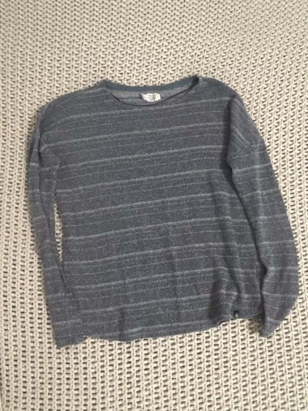 Volcom Long Sleeve Striped Textured Crewneck Sweater
